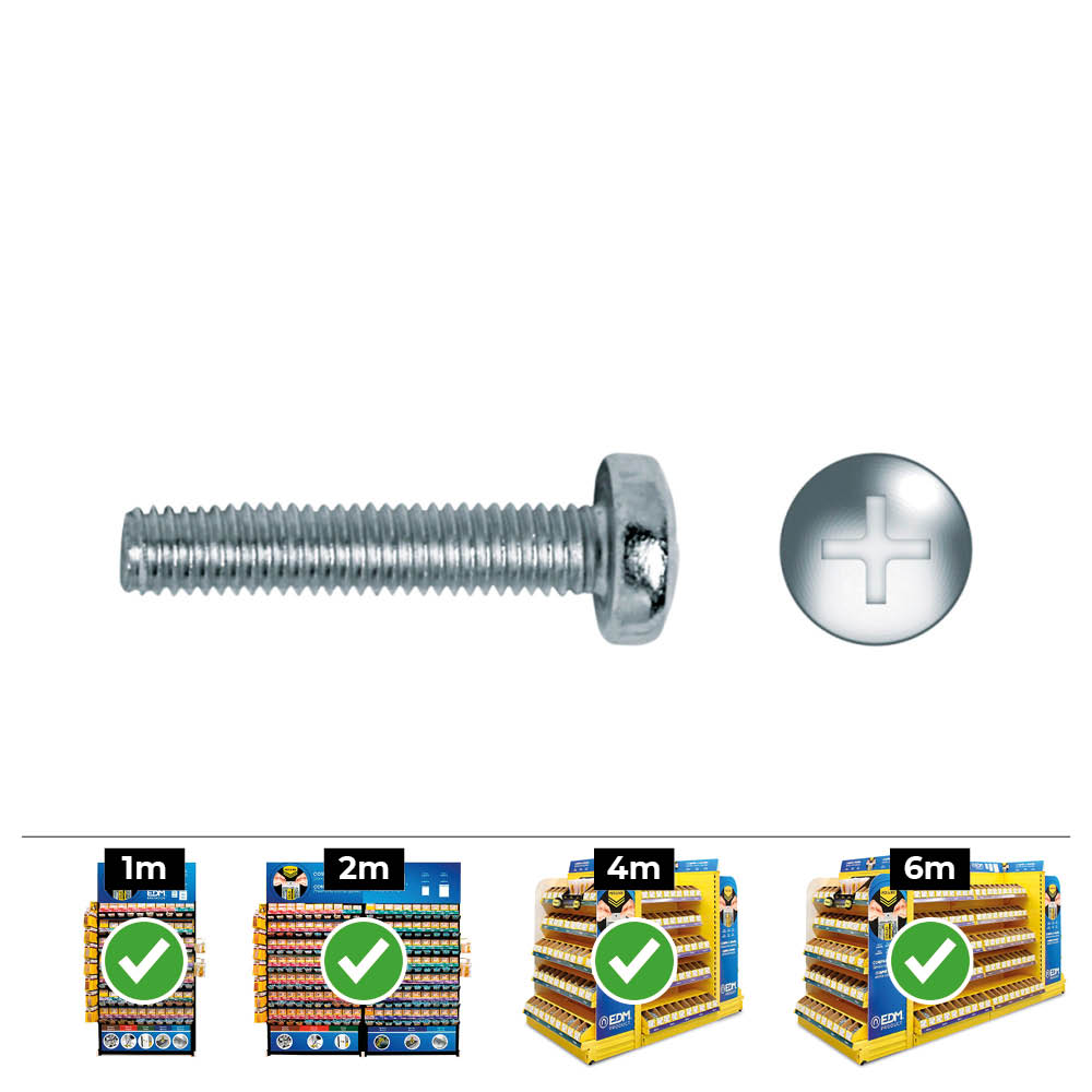 caja-150-unid-tornillo-metrica-alomado-philips-din-ref-7985-o6x40mm-zincado-celo