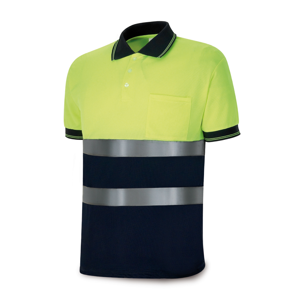 polo-amarillo-fluorescente-azul-marino-manga-corta-de-alta-visibilidad-xl