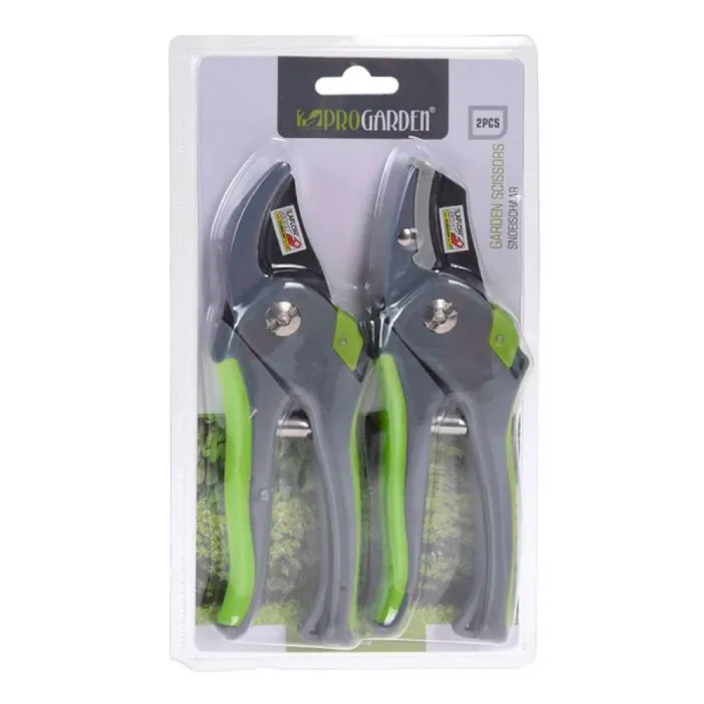 pack-2-tijeras-de-poda-con-mango-de-plastico-verde-progarden