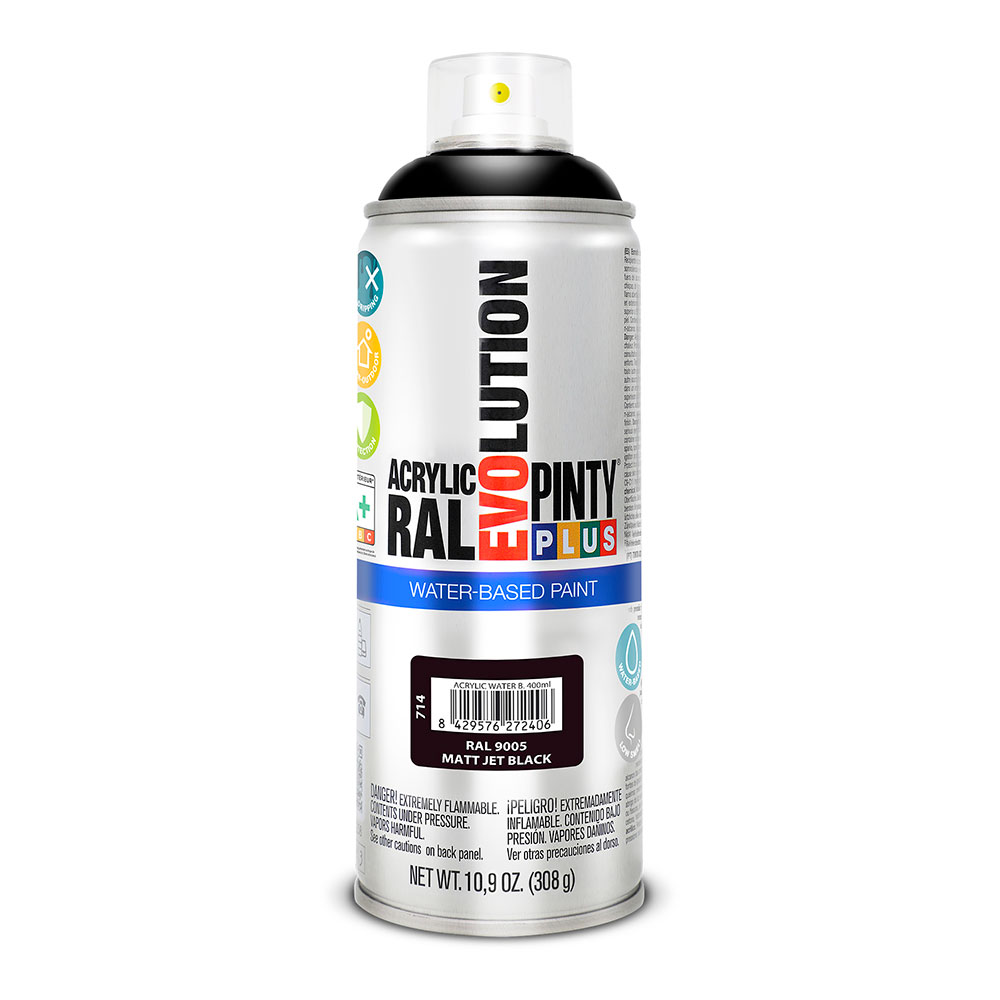 pintura-en-spray-pintyplus-evolution-water-based-520-cc-ral-9005-negro-intenso-mate